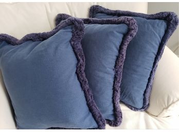 (3) Blue Decorative Pillows