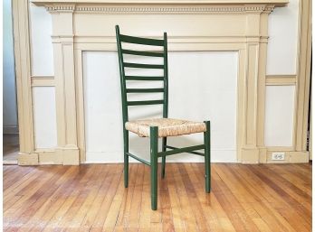 A Vintage Ladder Back Rush Seated Side Chair