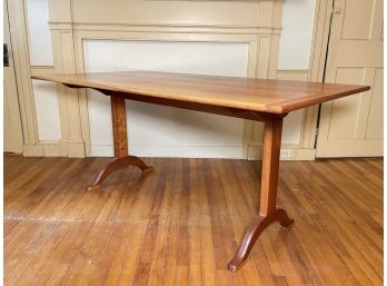 A Bespoke Solid Cherry Shaker Reproduction Trestle Table By Tim Rieman, Shaker Village