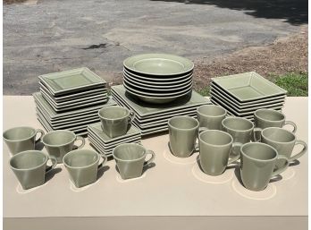 A Large Service Of William's Sonoma 'Hudson Green' Ceramic Dinnerware