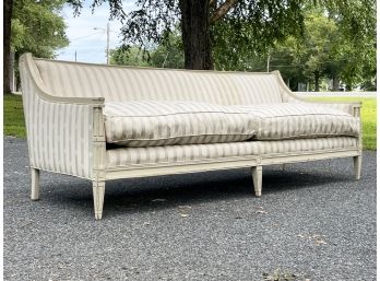 A Vintage Down Stuffed Sofa In Federal Style