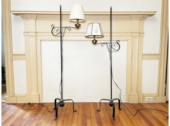 A Pairing Of Wrought Iron Standing Lamps