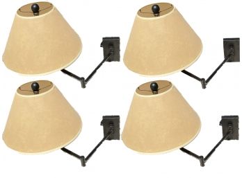 A Set Of 4 Bronze Reticulating Arm Wall Sconces