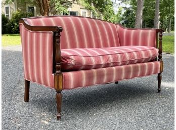 A Mahogany Inlaid Causeuse In Sheraton Style By Hickory Chair