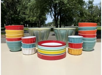 A Large Assortment Of Crate & Barrel Ceramics