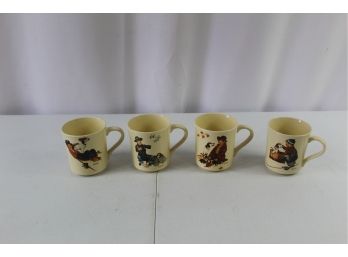 Norman Rockwell 4 Mugs