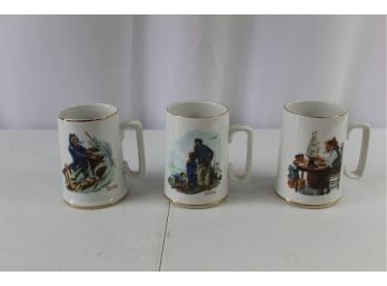 3 Norman Rockwell Mugs