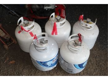 5 Empty Propane Tanks