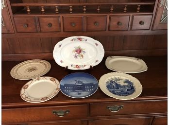 Six Piece Vintage Plate Lot ~ 2 Platters & 4 Plates ~  See Description For Markings
