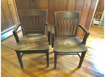 Pair Of Bankers Arm Chairs