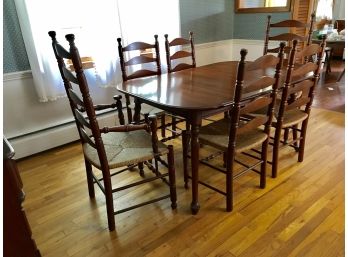 Pennsylvania House Cherry Table & Six Chairs ~ 3 Leaves And Pads