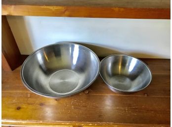 Two Professional Stainless Steel Mixing Bowls