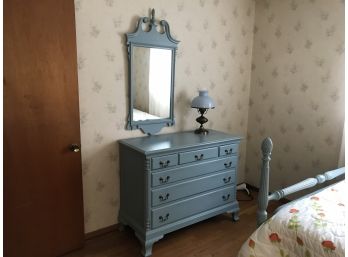 Antique Painted Dresser With Mirror