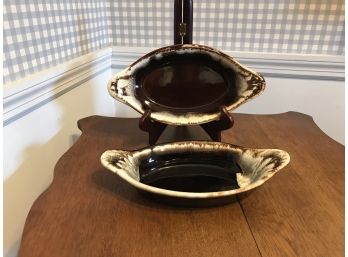 Two Vintage Pfaltzgraff  Brown Drip Gratin Casserole Dishes