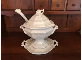 Vintage Large - Red-Cliff - Soup Tureen With Ladle