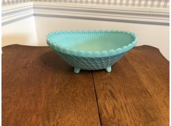 Portieux Vallerysthal Basket ~Blue Opaline ~ Scalloped Edge