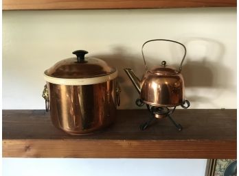 Coppercraft Guild Ice Bucket  & Teapot With Stand