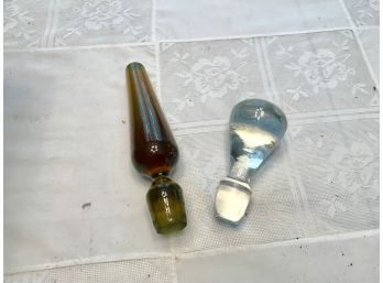 Two Glass Bottle Stoppers