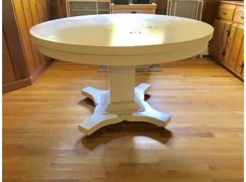 Antique Oak Round Painted Pedestal Table