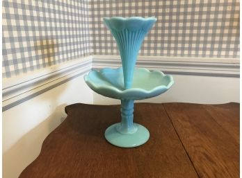 Portieux Vallerysthal Epergne ~ Blue Opaline ~ 1 Horn