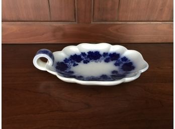 Gefle VIRANKA Sweden ~ Percy ~ Flow Blue ~ Scalloped Dish With Handle