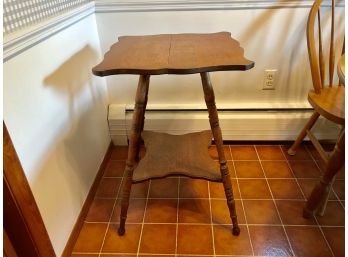 Antique Oak Table With Shelf
