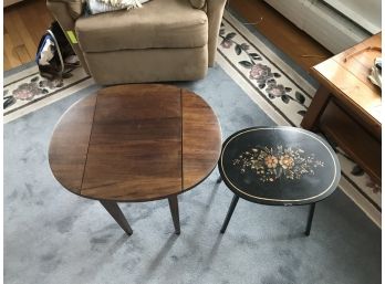 Two Small Tables ~ 1 Hitchcock & 1 Drop Leaf