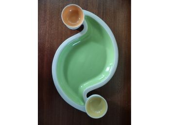 Serving Platter With Dipping Bowls