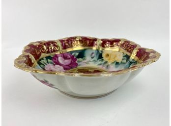 Rose Themed Porcelain Serving Dish