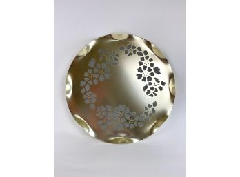 Hand Made Vintage Aluminum Floral Platter