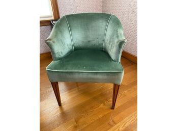 Mid-Century Green Velvet Chair