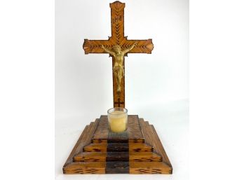 Hand Made Matchstick Devotional Candle Holder