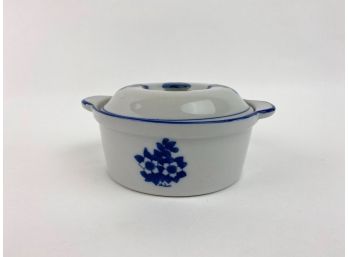 Blue And White Covered Ceramic Dish