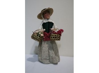 Byers Choice Ltd. Signed By Joyce Byer 2009 Woman With Flower Basket