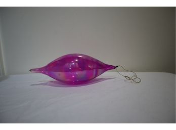 Large Handblown Glass Pink Ornament (B)