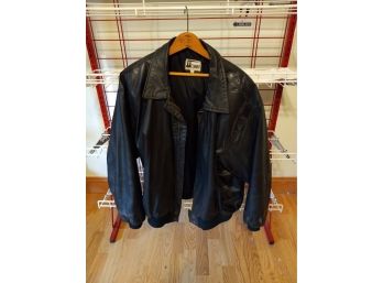 Leather Bomber Style Jacket