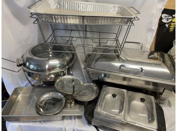 Six Piece Catering / Party Equipment Cookware Lot Chafing Dishes