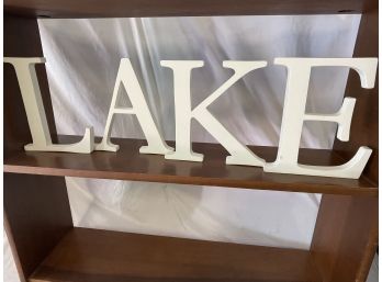 Wooden 8' White Letters LAKE, KALE, ALEK, LEAK, Etc.