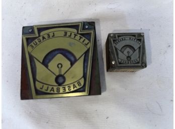 Pair Of Vintage Little League USA Printers Blocks