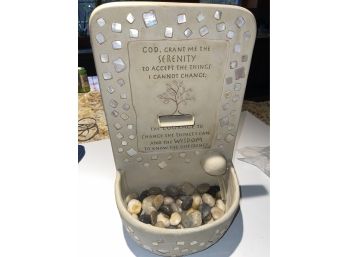 Serenity Prayer Wall Hanging Fountain With Polished Stones NEW