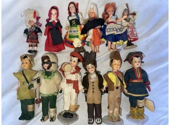 Lot Of Twelve Carlson And International Collectible Vintage Dolls