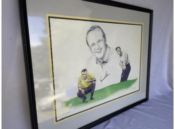 Classic Arnold Palmer Autographed And Framed 16 X 20 Limited Edition Golf Lithograph