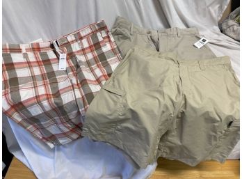 Three Pairs NEW Izod & Gap Mens Size 34W Golf Shorts