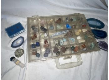 Rock And Gemstone Collection In Display Box