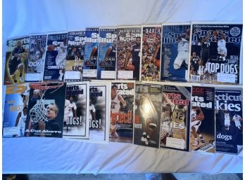 Collection Of 19 UCONN Basketball Magazine Lot Dating Back To Early Championships