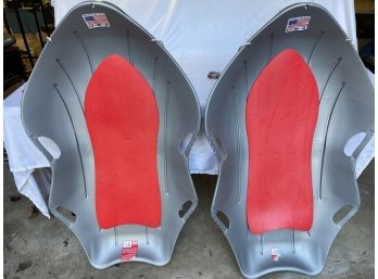 Two New Unused Flexible Flyer Style Deluxe Snow Sleds - Made In USA