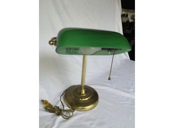 Brass With Green Glass Classic Desktop Lamp