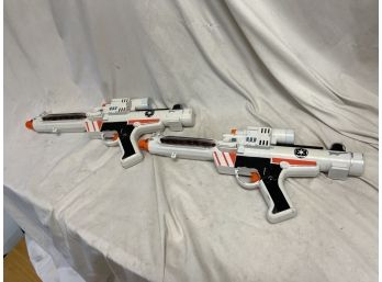 Pair Of 1996 Hasbro Star Wars Stormtroopers Electronic Blasters With Lights/Sounds Working!