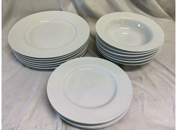 16pc Pier 1 White Luminous China Dish Set