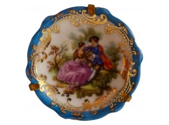 Limoges France Porcelain Courting Couple Decorative Plate W/ Gold